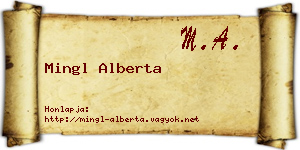 Mingl Alberta névjegykártya